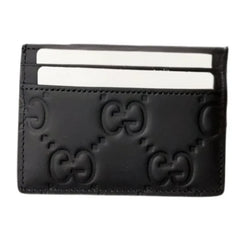 Gucci Guccissima Card Holder Leather Black Premium Leather Minimalist Designer Accessory