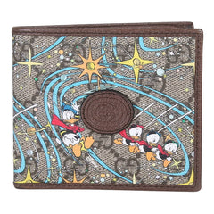 Gucci X Disney Wallet Men's Donald Duck Canvas & Leather Bifold