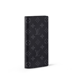 Louis Vuitton Wallet Brazza Monogram Eclipse Black & Grey Leather